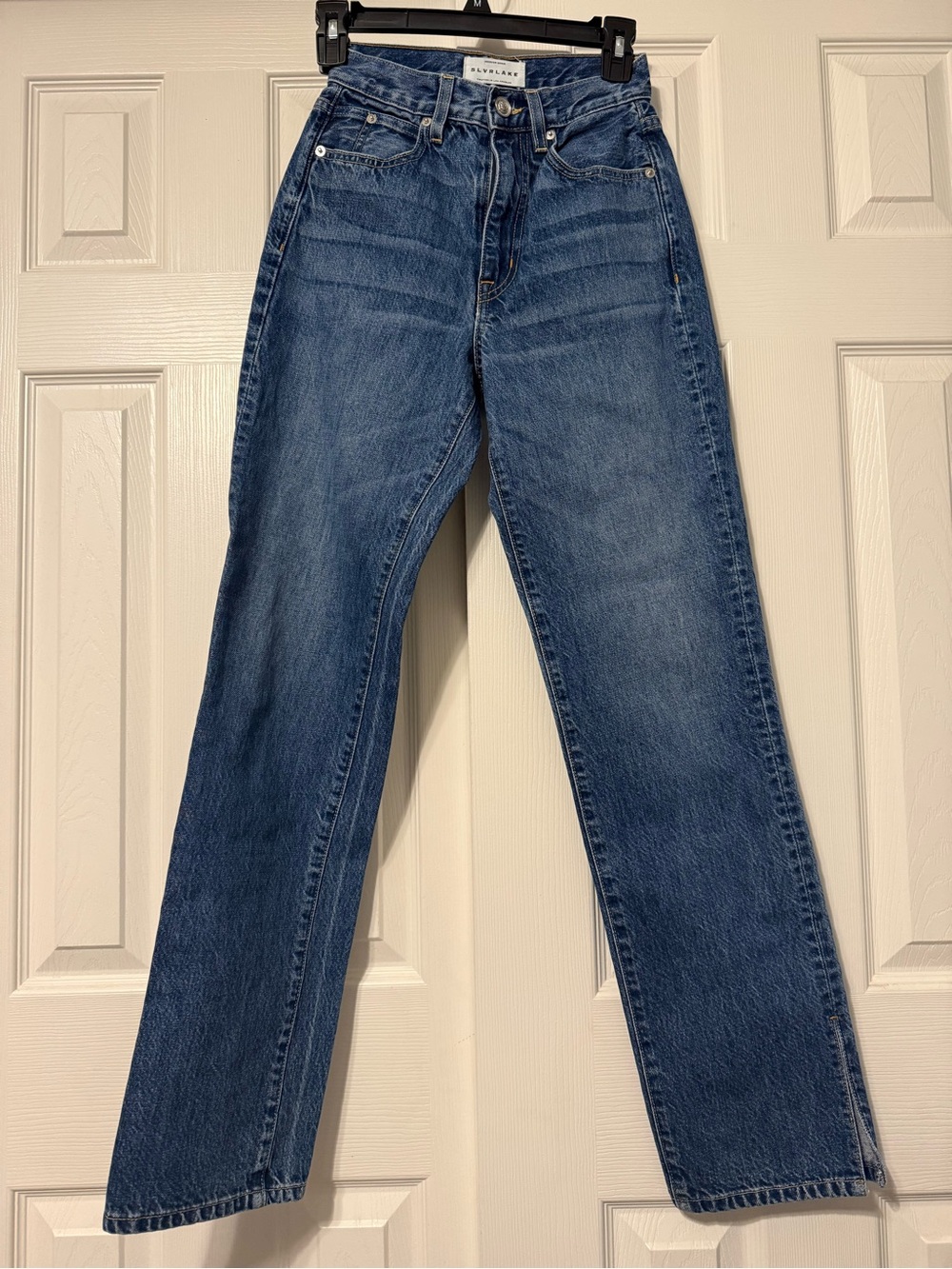SLVRLAKE Women's Straight-Leg Jeans in Medium Blue Wash